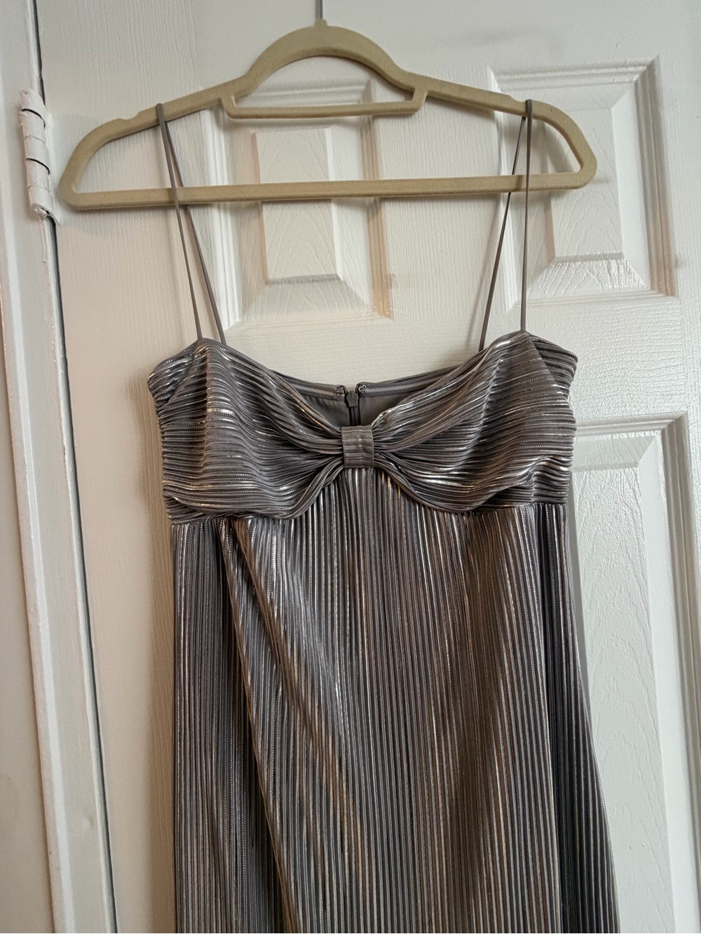 Lovers + Friends Silver Metallic Plisse Maxi Dress - Picture 5 of 6